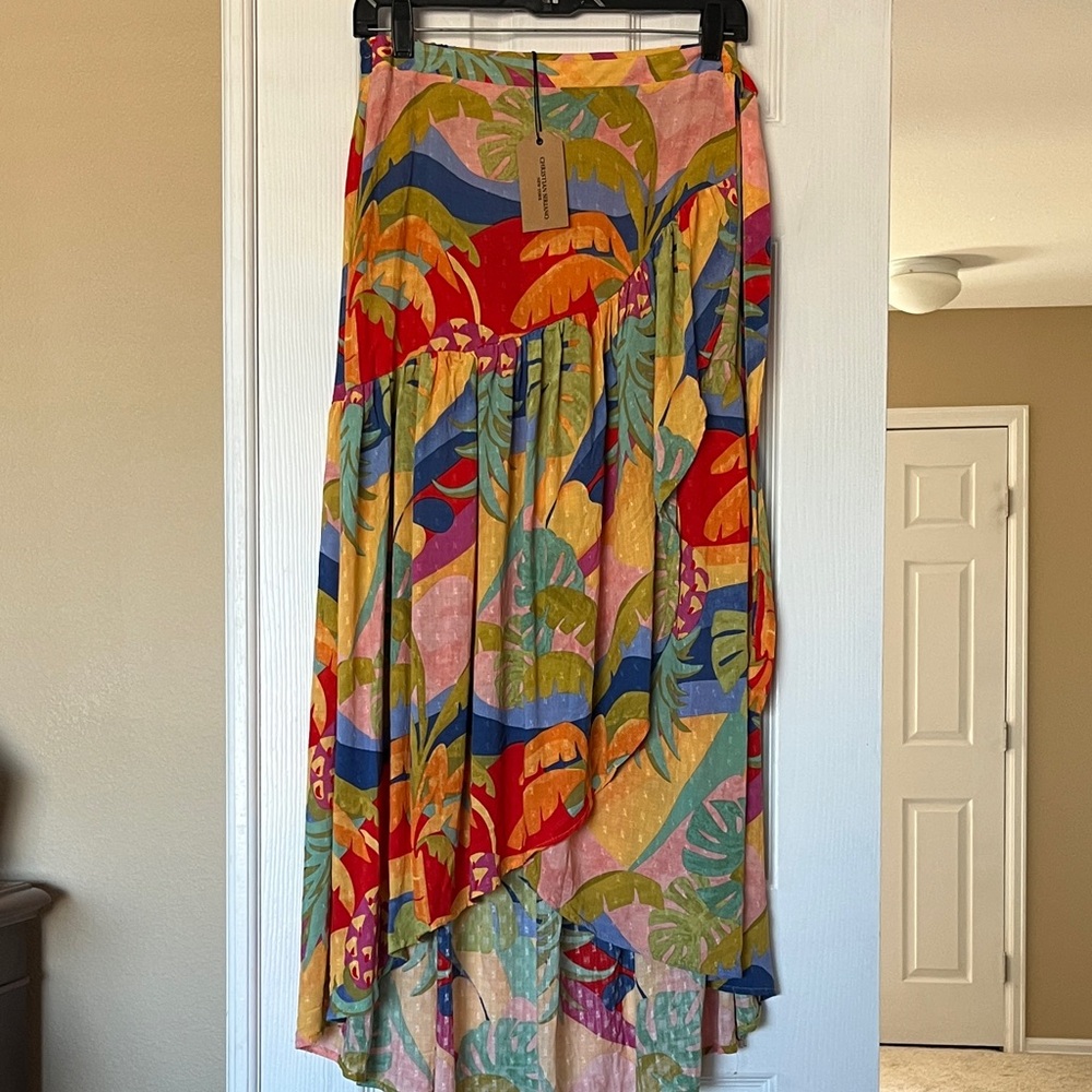 Christian Siriano Multicolor A-Line SkirtWith Ruffles Sz S